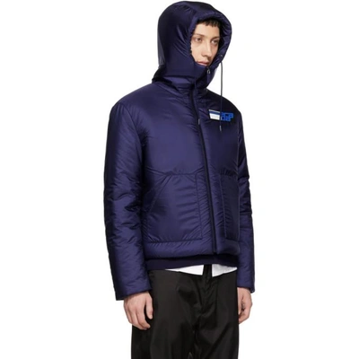 Shop Prada Blue Nylon Logo Jacket In F0216 Balti
