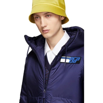 Shop Prada Blue Nylon Logo Jacket In F0216 Balti