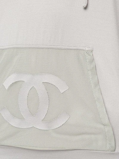 Pre-owned Chanel Vintage Front Logo Loose Hoodie - Grey