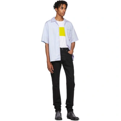 Shop Helmut Lang White And Yellow Logo Band T-shirt In Xc8whtglow