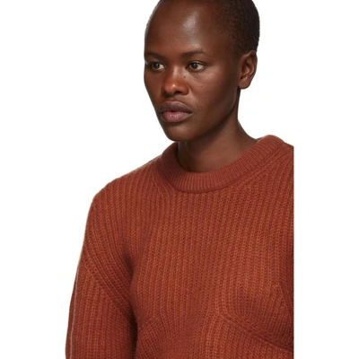 Shop Chloé Orange Cashmere Crewneck Sweater