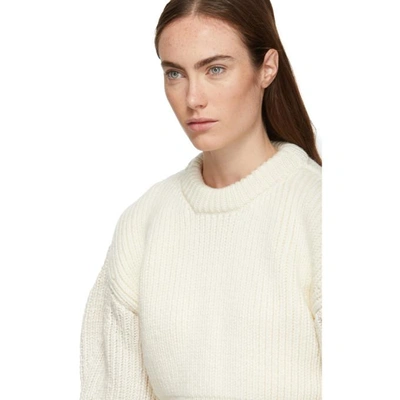 Shop Chloé Chloe White Chunky Wool Sweater In 107 Milk