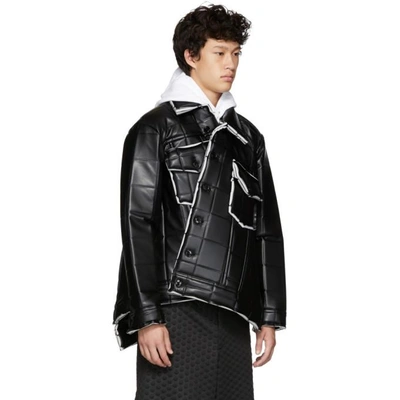 Shop Comme Des Garçons Homme Deux Comme Des Garcons Homme Plus Black Synthetic Leather Padded Jacket In 1 Black