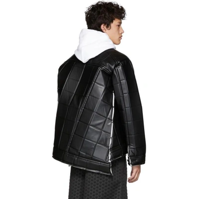 Shop Comme Des Garçons Homme Deux Comme Des Garcons Homme Plus Black Synthetic Leather Padded Jacket In 1 Black