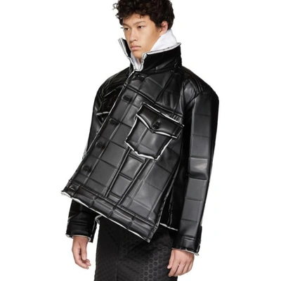 Shop Comme Des Garçons Homme Deux Comme Des Garcons Homme Plus Black Synthetic Leather Padded Jacket In 1 Black