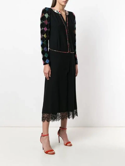 Shop A.n.g.e.l.o. Vintage Cult Bead Embroidered Midi Dress - Black