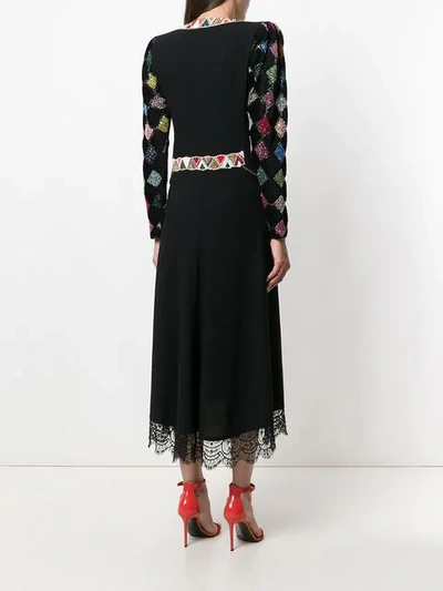 Shop A.n.g.e.l.o. Vintage Cult Bead Embroidered Midi Dress - Black