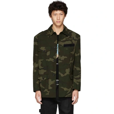 Shop Gosha Rubchinskiy Green Camo Hybrid Jacket