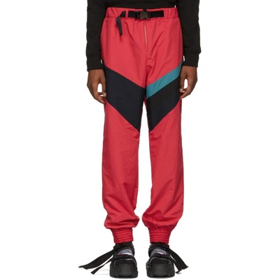 Shop Facetasm Red Stripe Track Trousers