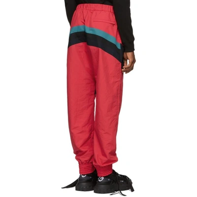 Shop Facetasm Red Stripe Track Trousers