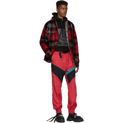 Shop Facetasm Red Stripe Track Trousers