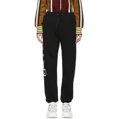 Shop Gucci Black Interlock Gg Lounge Pants In 1289 Black