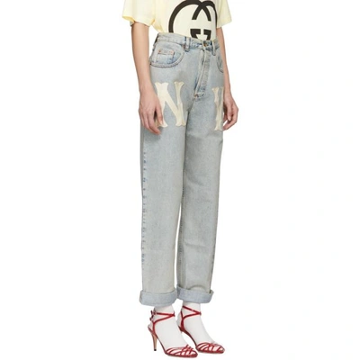 Shop Gucci Blue Ny Yankees Edition 80's Jeans