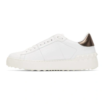 Shop Valentino White And Black  Garavani Vltn Open Sneakers In A01 Bl/wh