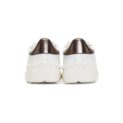 Shop Valentino White And Black  Garavani Vltn Open Sneakers In A01 Bl/wh