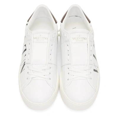 Shop Valentino White And Black  Garavani Vltn Open Sneakers In A01 Bl/wh