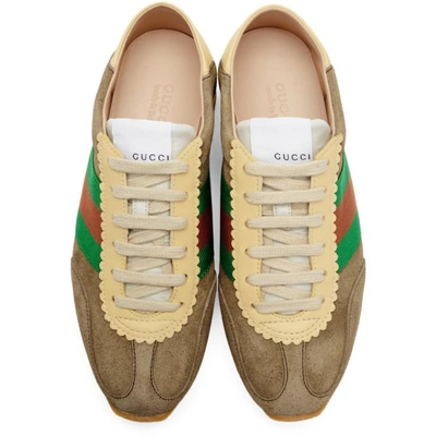 Shop Gucci Brown Suede Sneakers In 2866 Brown