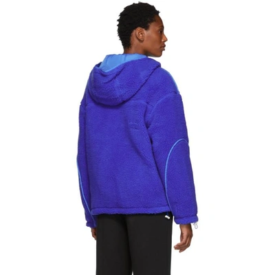 Shop Ader Error Reversible Blue Fleece Hoodie Jacket