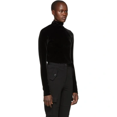 Shop Haider Ackermann Black Velvet Kerria Turtleneck