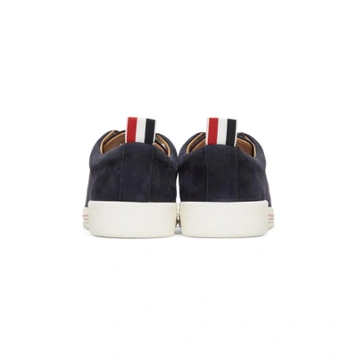Shop Thom Browne Navy Toe Cap Sneakers In 415 Navy
