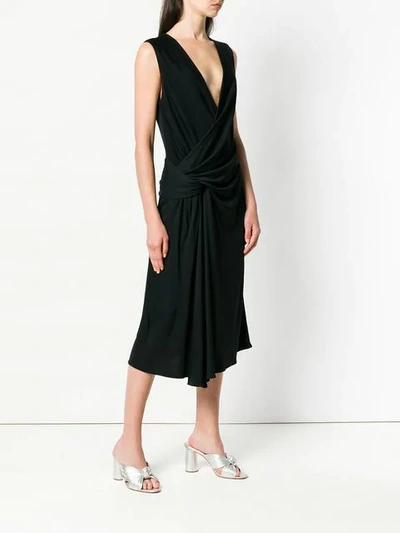 Pre-owned Ferragamo V-neck Dress In Black