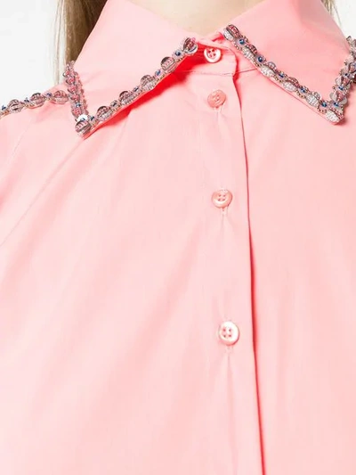 Shop Dior Christian  Vintage Embellished Shirt Dress - Pink
