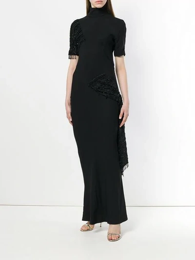Pre-owned Dior 1980's Embellished Fitted Dress In Black