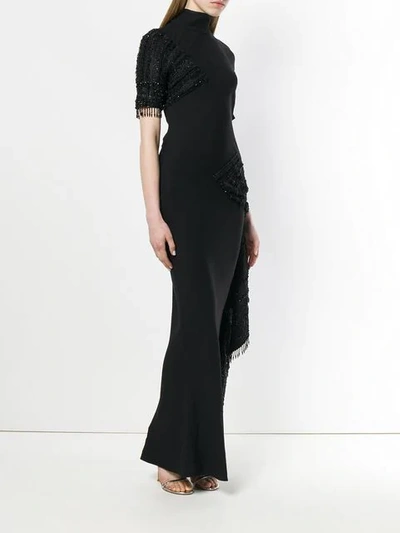 Pre-owned Dior 1980's Embellished Fitted Dress In Black