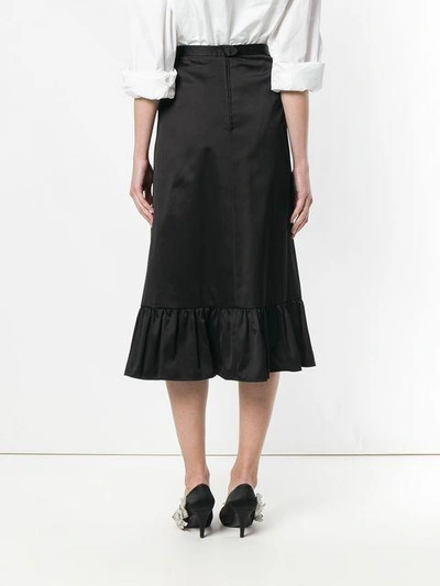 Pre-owned Saint Laurent Ruched Hem Skirt In Black