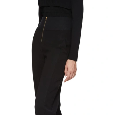 Shop Carven Black High-waisted Trousers In 999 Noir
