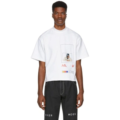 Shop Pyer Moss White Fed Up T-shirt In Offwhite