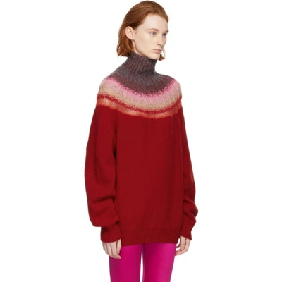 Shop Bless Red Passenpulli Turtleneck In Red/red Mix