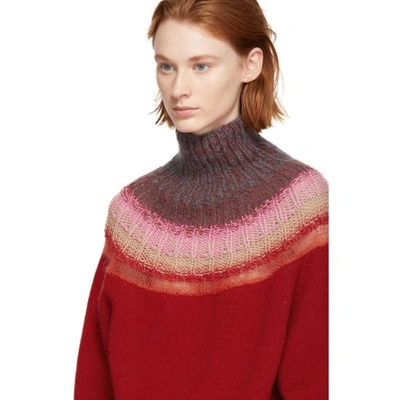 Shop Bless Red Passenpulli Turtleneck In Red/red Mix