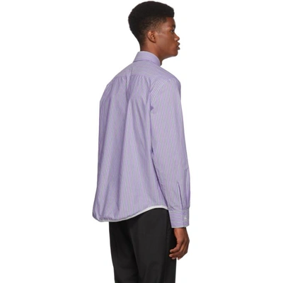 Shop Lanvin Purple Striped Shirt In 7640.mauv.g