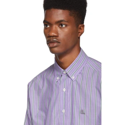 Shop Lanvin Purple Striped Shirt In 7640.mauv.g