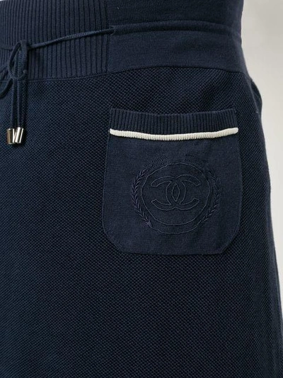 Pre-owned Chanel Drawstring A-line Short Skirt In Blue