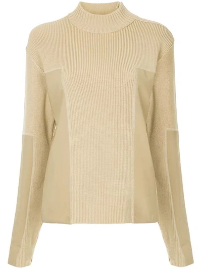 Pre-owned Chanel Panelled Turtleneck Jumper In Neutrals