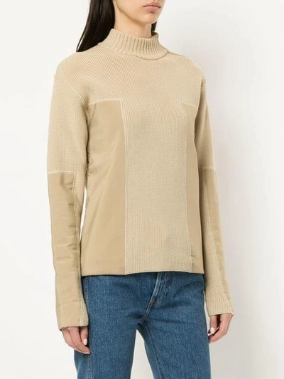 Pre-owned Chanel Panelled Turtleneck Jumper In Neutrals