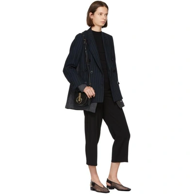 Shop Carven Black Ruffled Turtleneck In 999 Noir