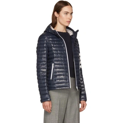 Shop Thom Browne Navy Quilted Hooded Down Jacket In 415 Navy