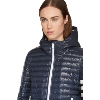 Shop Thom Browne Navy Quilted Hooded Down Jacket In 415 Navy