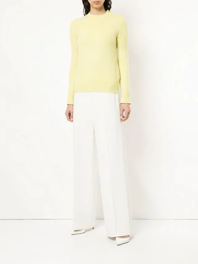 Shop Chanel Cashmere Buttoned Shoulder Jumper - Yellow