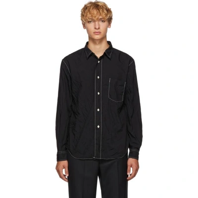 Comme Des Garcons Homme Deux Black Wrinkled Shirt In 1 Black