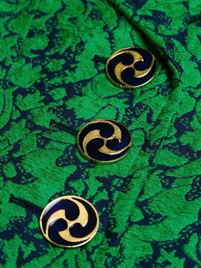 Pre-owned Saint Laurent Yves  Vintage 古着花卉提花西装夹克 - 绿色 In Green