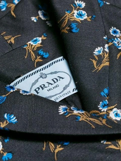 Shop Prada Vintage Floral-print Coat - Black