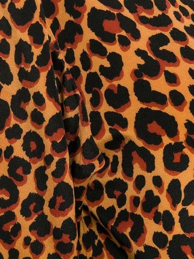 Pre-owned Saint Laurent Leopard-print Blouse In Brown