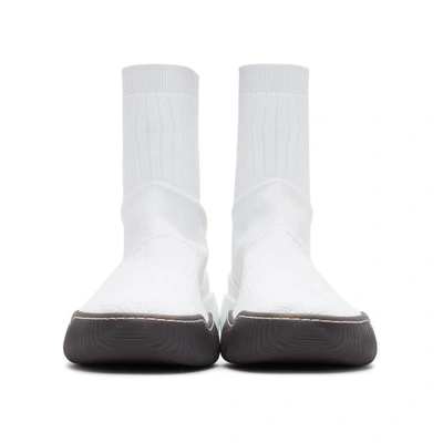 Shop Stella Mccartney Ssense Exclusive White Loop Sock Trainers