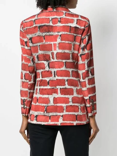 Pre-owned Moschino Vintage 1997 Brick Wall Blazer In Red