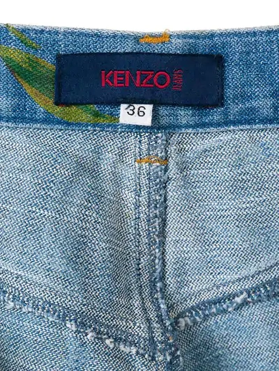 Pre-owned Kenzo Floral Flared Jeans In Blue