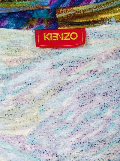 Pre-owned Kenzo 1980s Abstract Print Skirt Ensemble In Blue